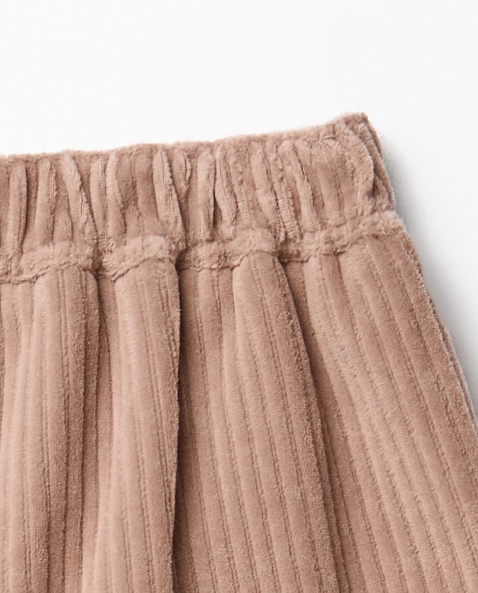 Falda pantalón velour - Sfera - Tostado Tostado-5