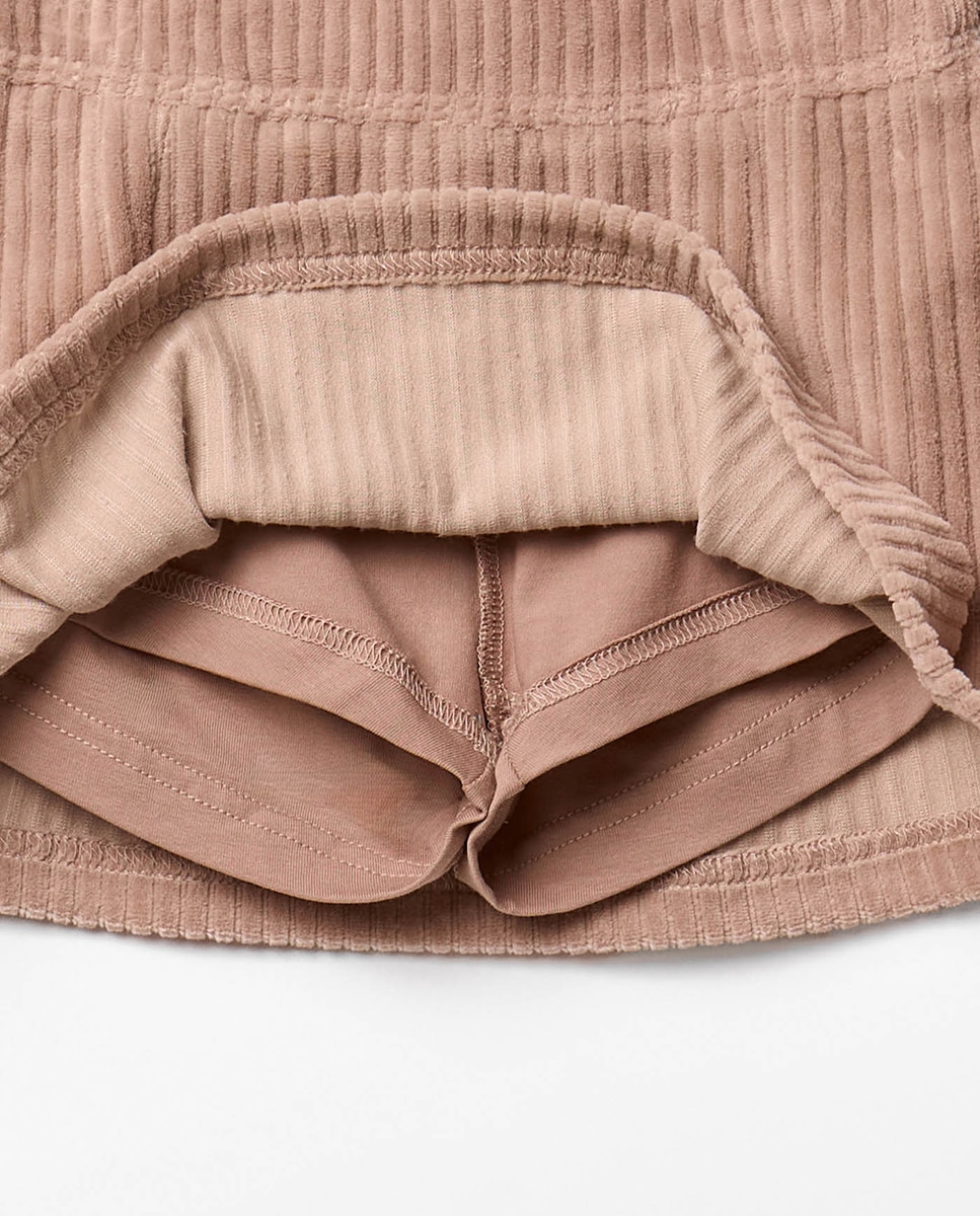 Falda pantalón velour - Sfera - Tostado Tostado-6