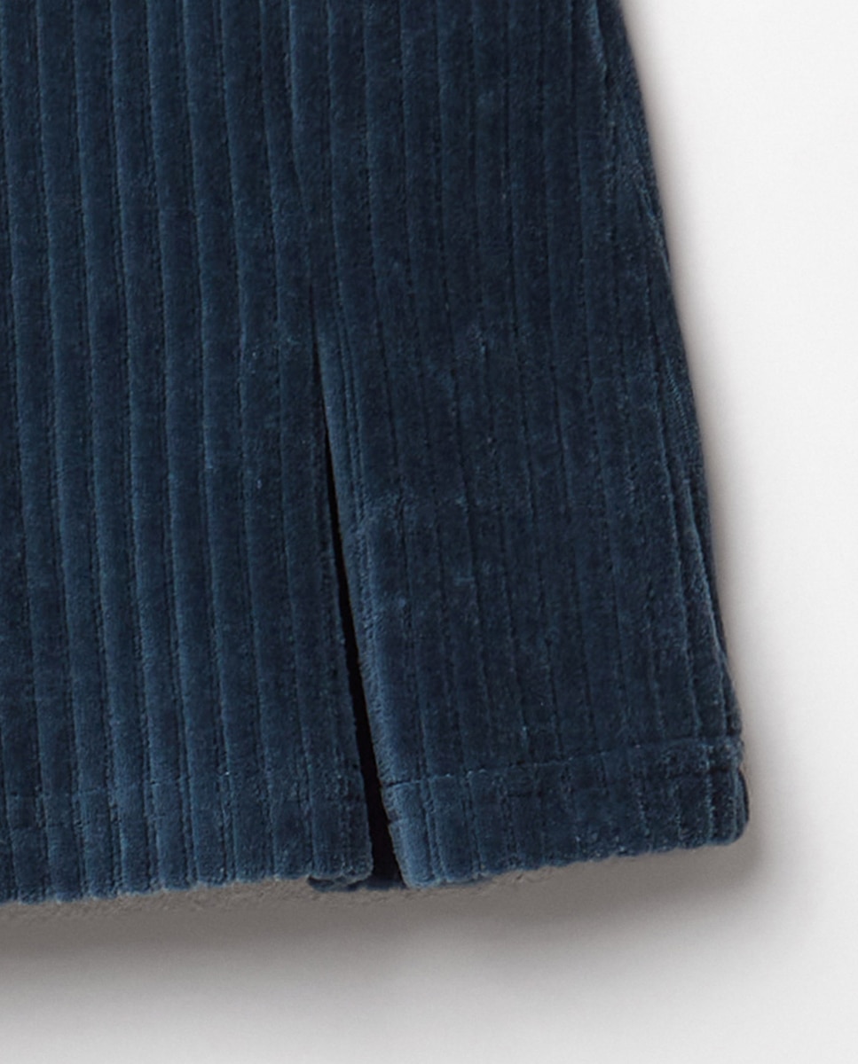 Falda pantalón velour - Sfera - Azul oscuro Azul oscuro-3