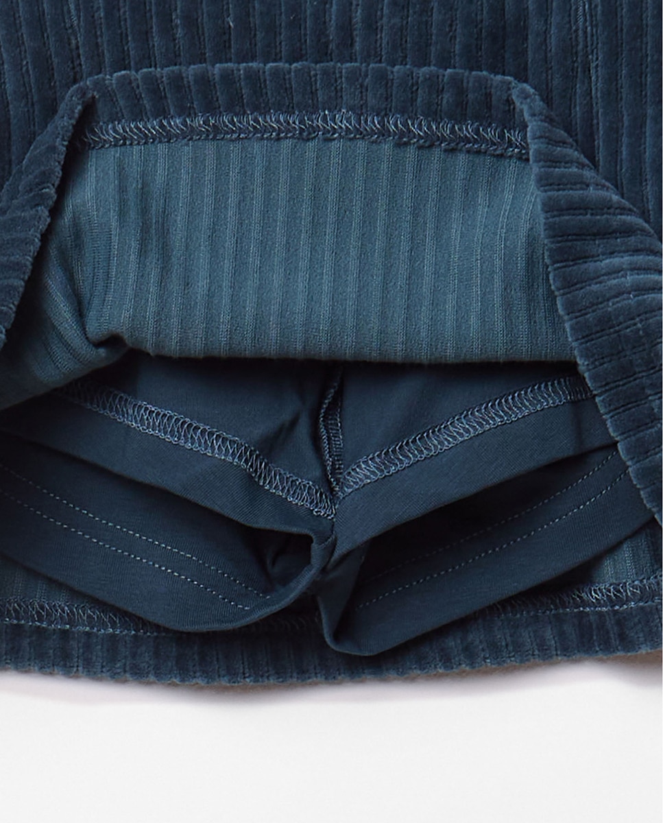 Falda pantalón velour - Sfera - Azul oscuro Azul oscuro-4