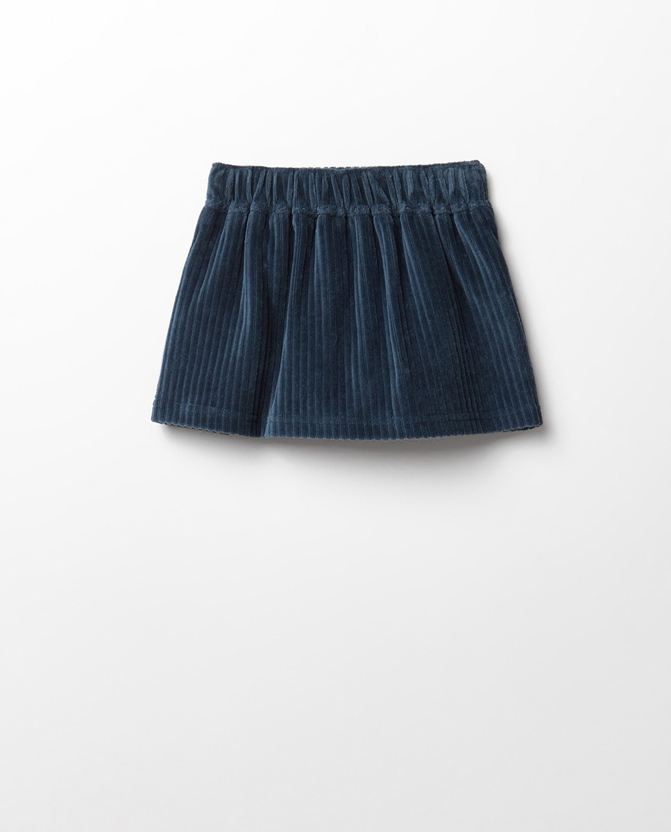 Falda pantalón velour - Sfera - Azul oscuro Azul oscuro-5