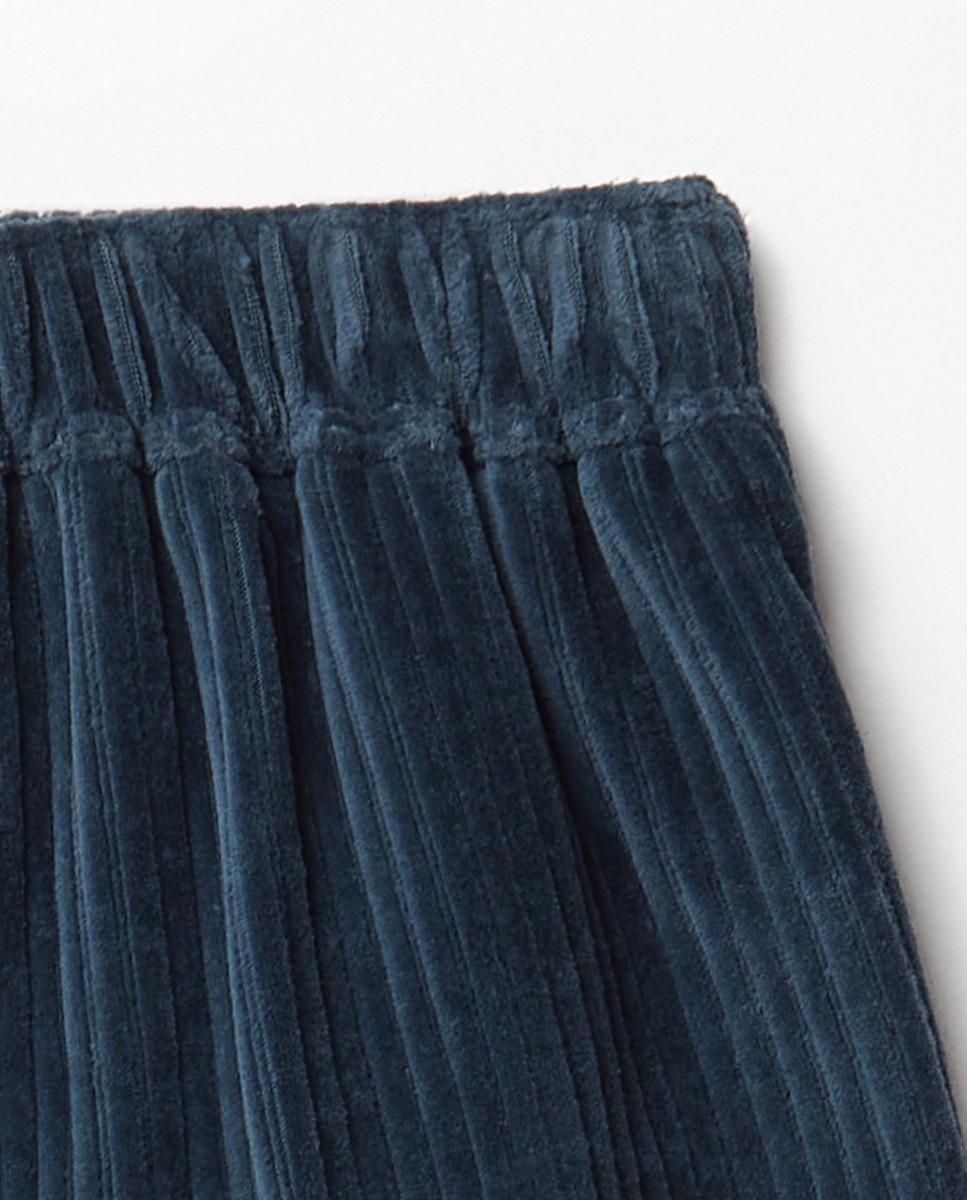 Falda pantalón velour - Sfera - Azul oscuro Azul oscuro-6