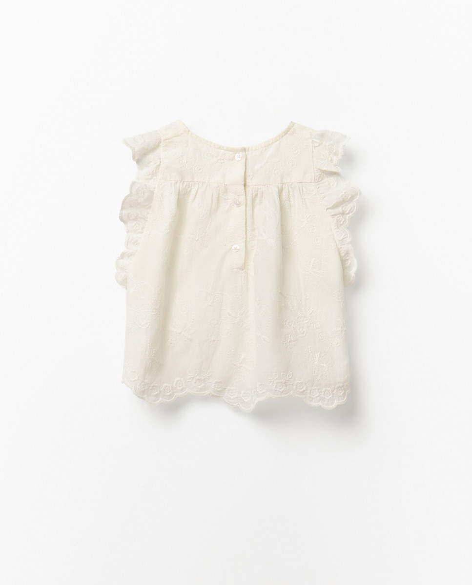 Blusa em Tecido Bordado Sfera Cru-3