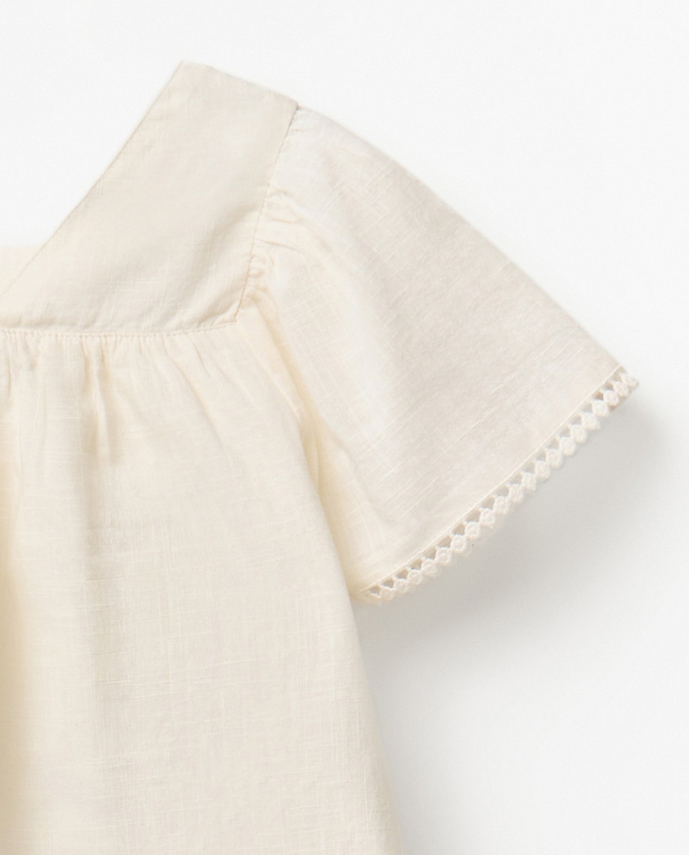 Blusa com peça superior bordada Sfera Cru-3