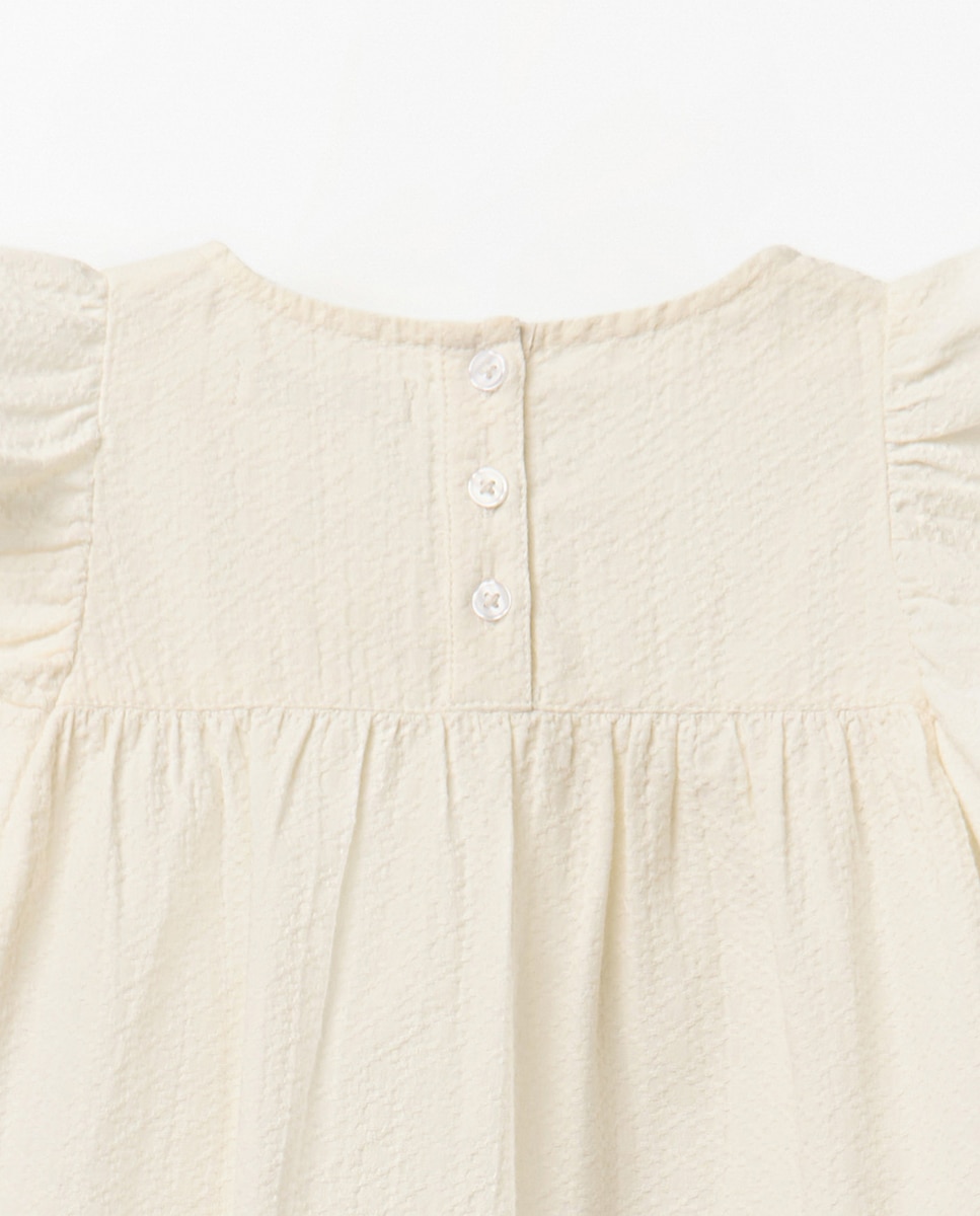 Blusa Dobby com Peitilho Sfera Cru-3