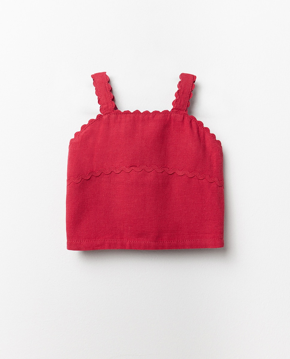 Blusa Tipo Top com Alças Sfera Vermelho-3