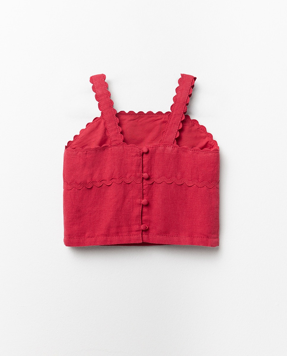 Blusa Tipo Top com Alças Sfera Vermelho-6