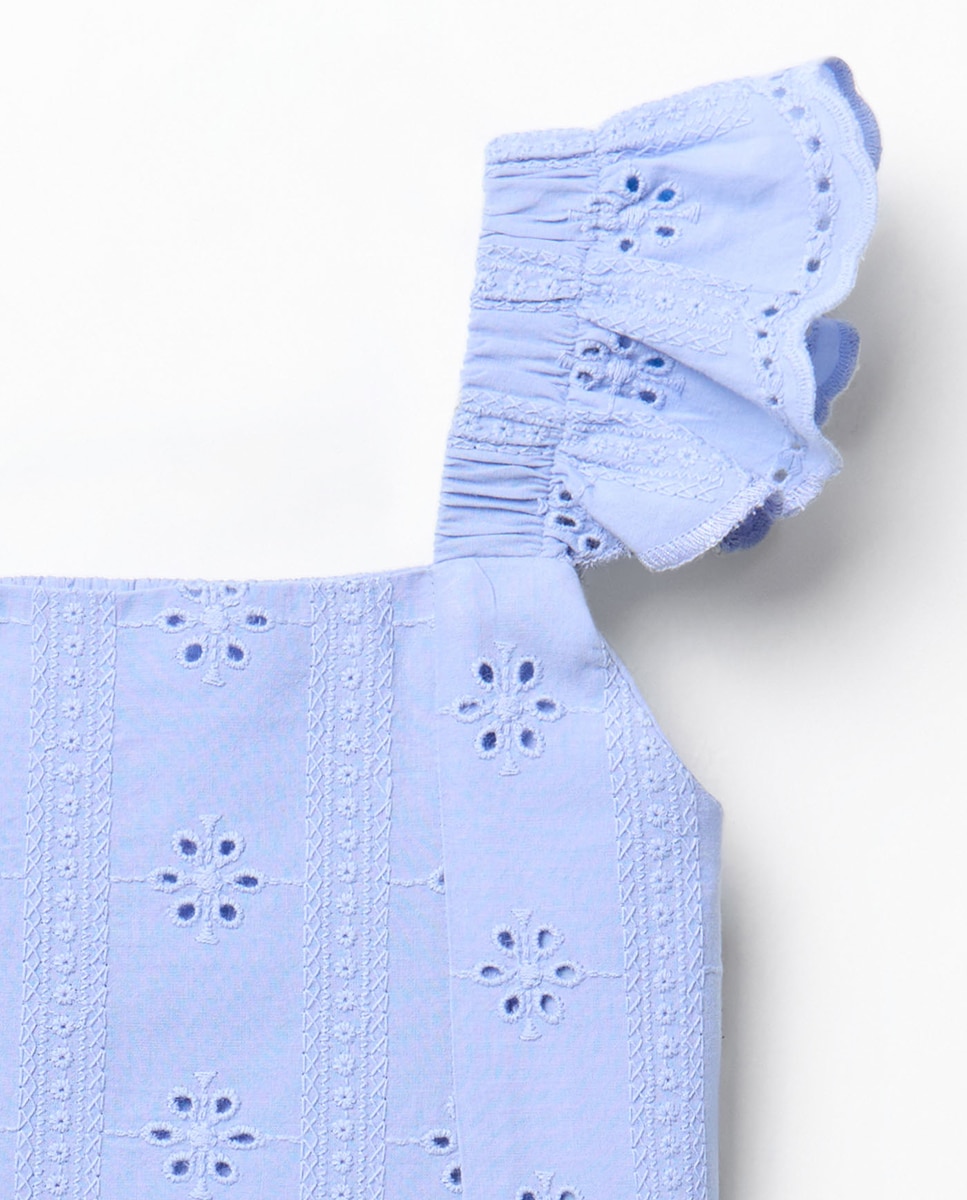 Blusa Tipo Top com Ilhós Sfera Azul-4