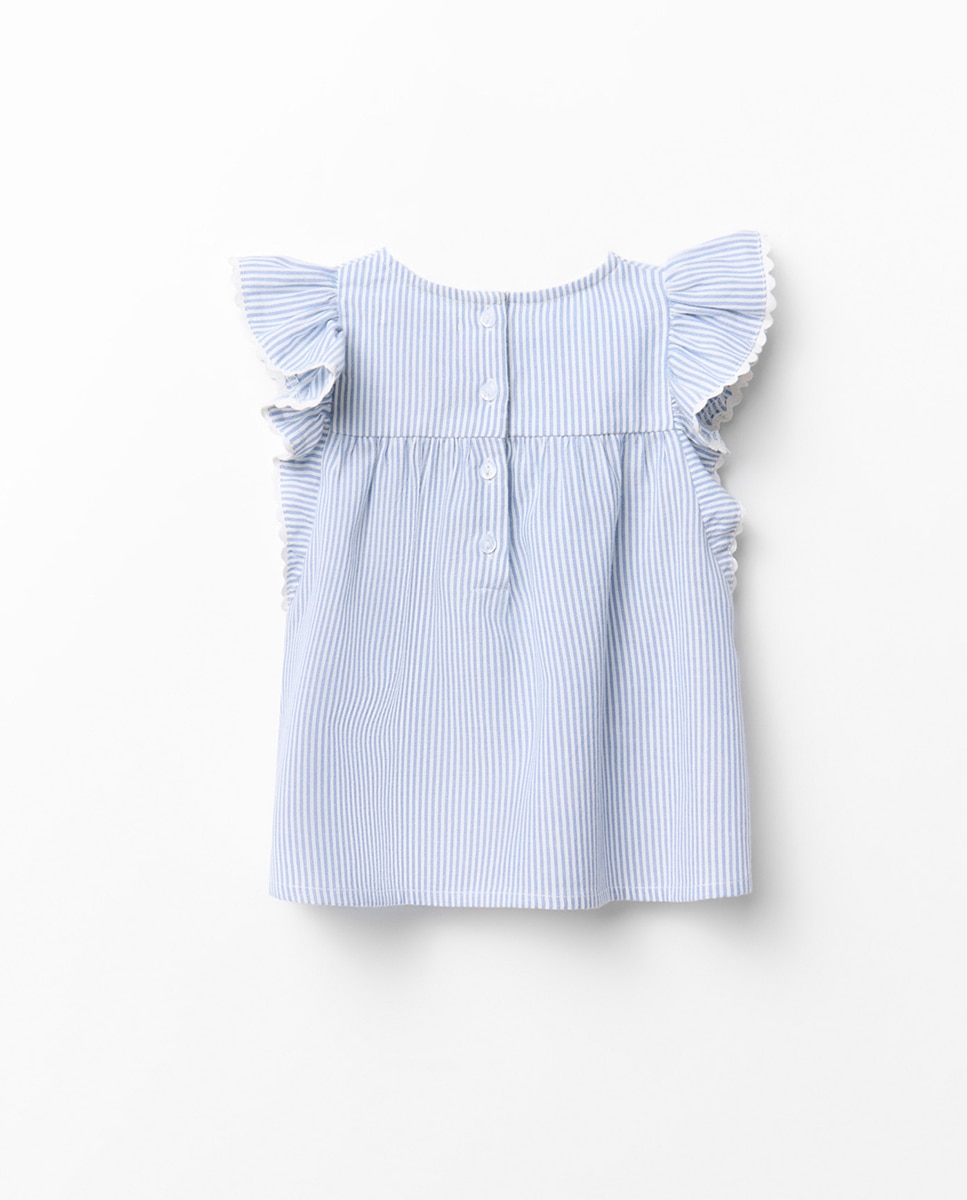 Blusa às Riscas em Tecido Sfera Azul-4