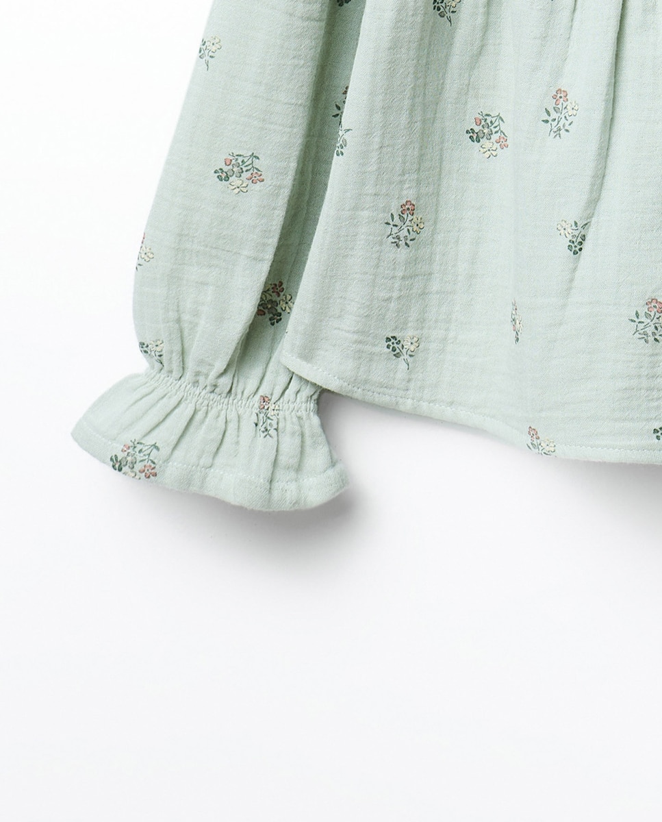 Blusa Ondulada com Estampado Sfera 582 Verde Água-2