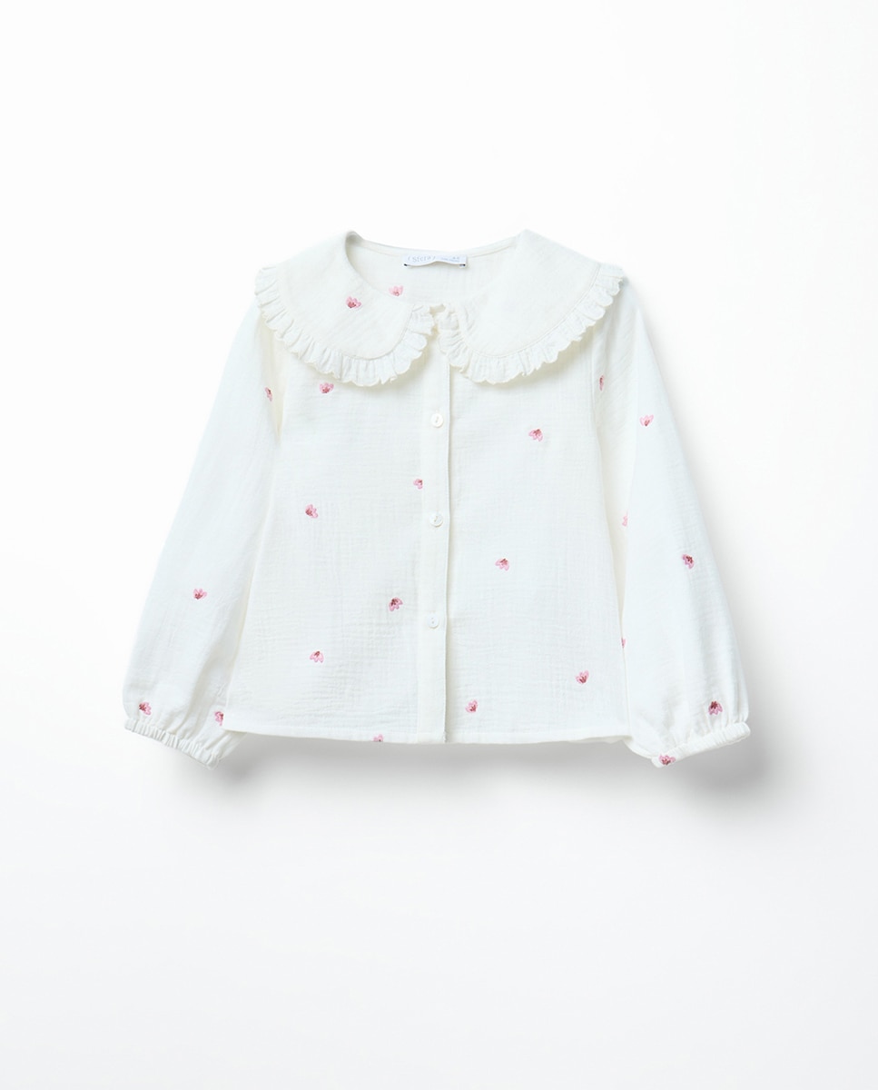 Imagem 0 de Blusa Ondulada com Bordado e Estampado