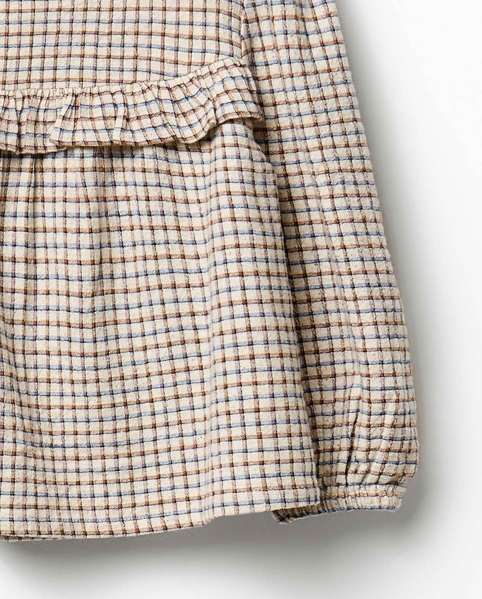 Blusa cuadros - Sfera - Tostado Tostado-2