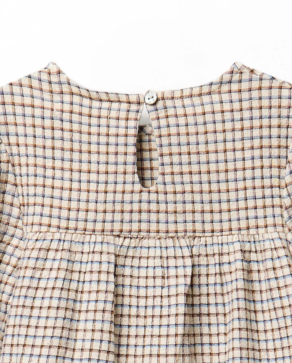 Blusa cuadros - Sfera - Tostado Tostado-3