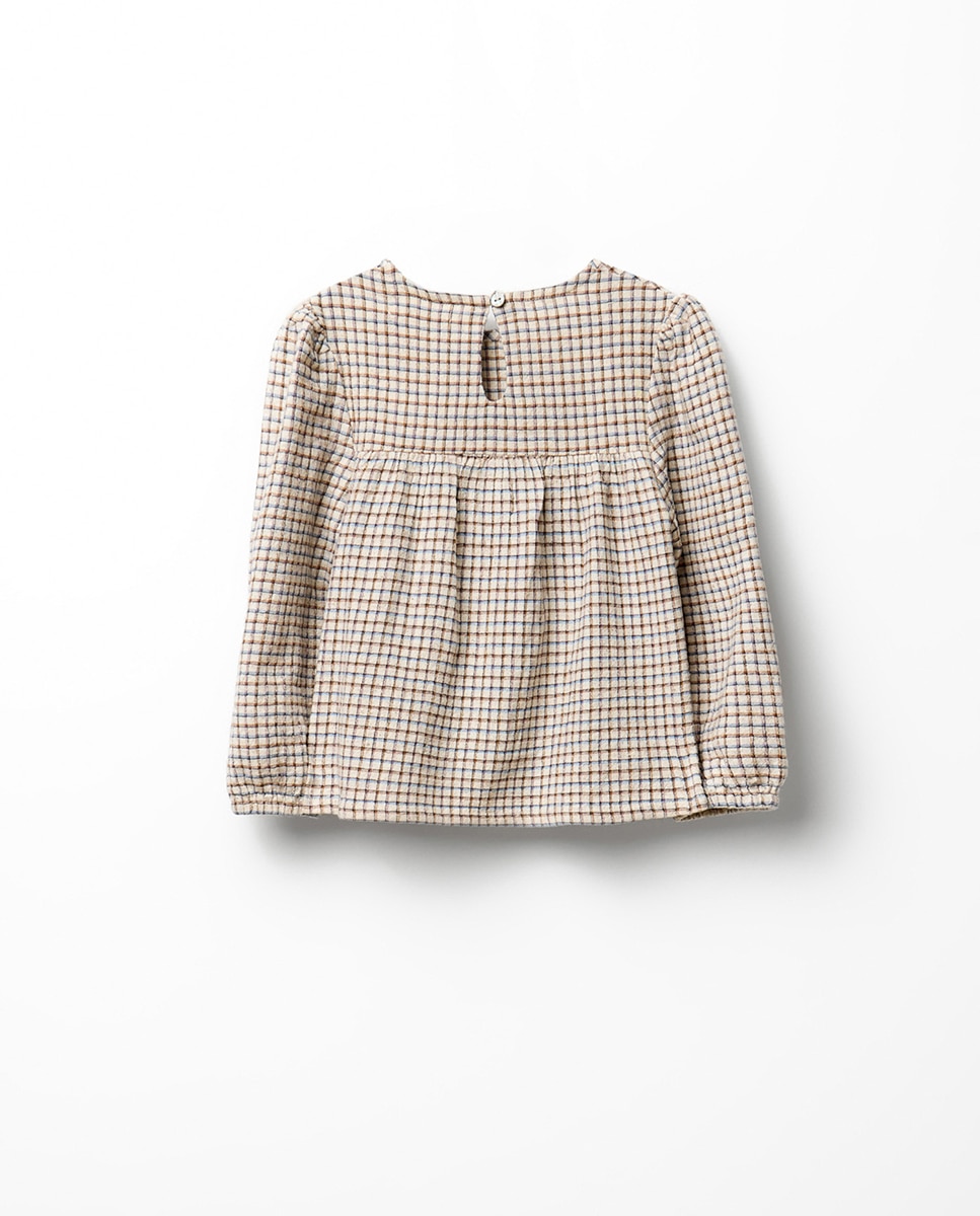 Blusa cuadros - Sfera - Tostado Tostado-4