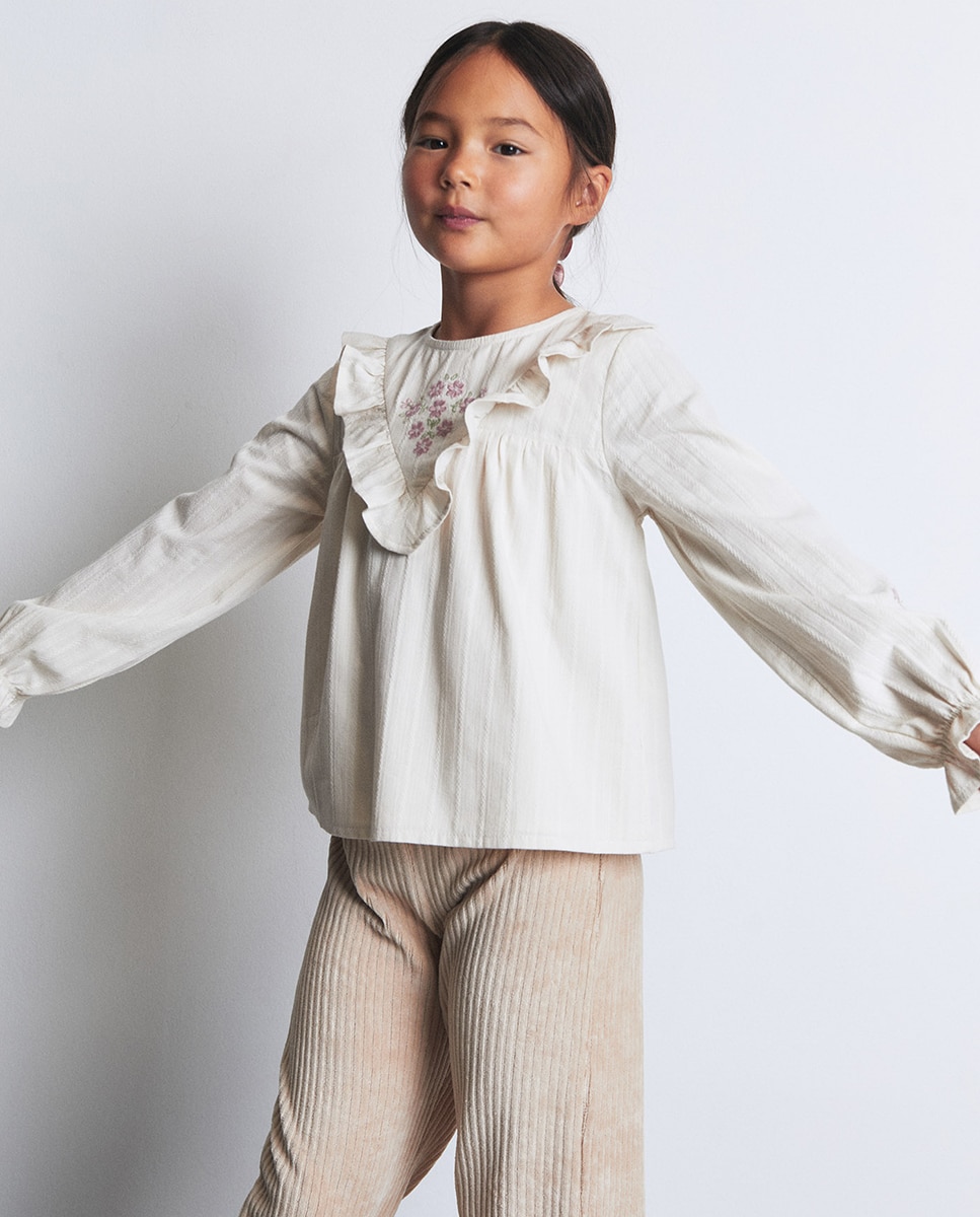 Imagen 1 de Blusa dobby bordado - Sfera - 120 Crudo 120 Crudo