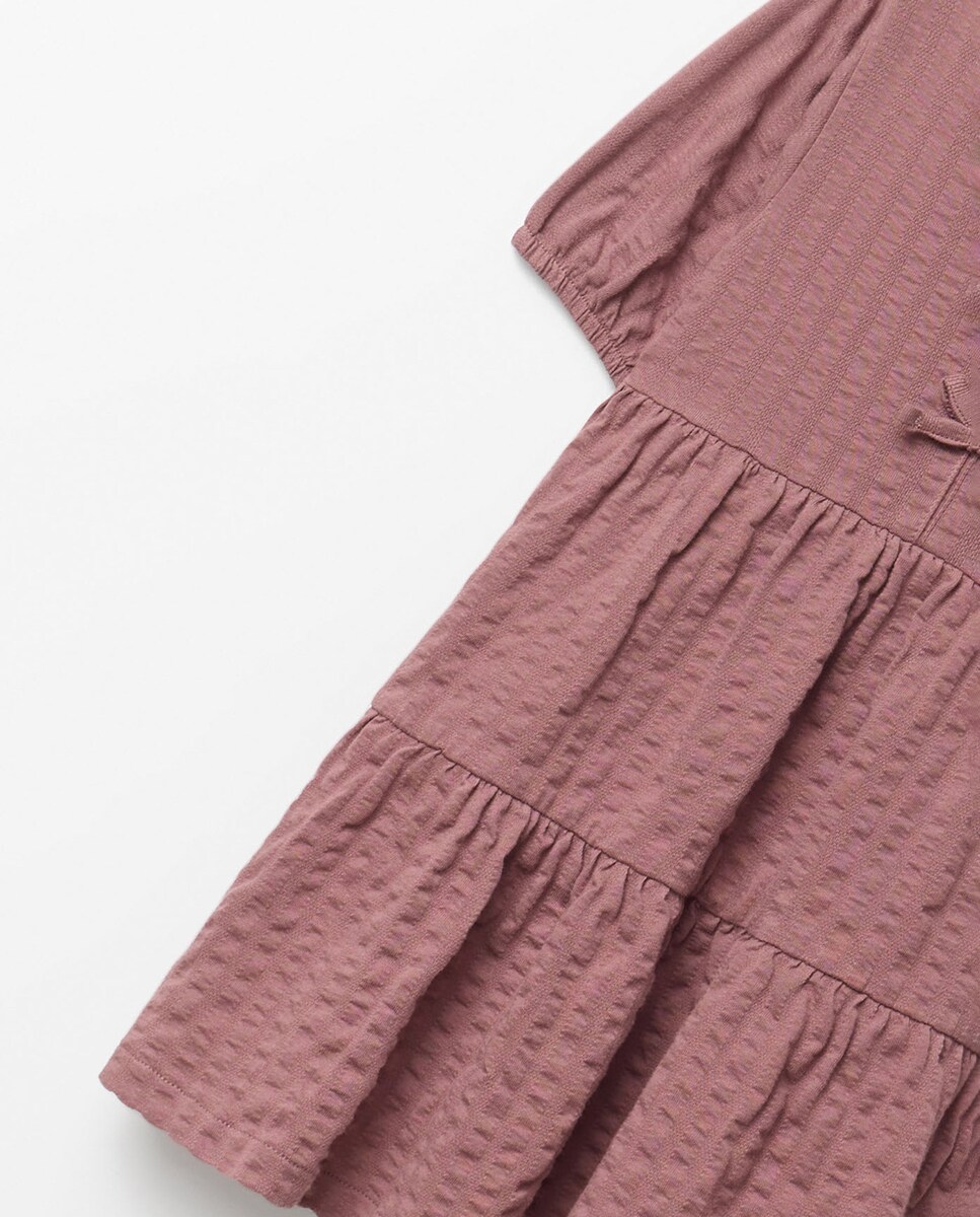 Vestido com Textura Seersucker Beringela-3