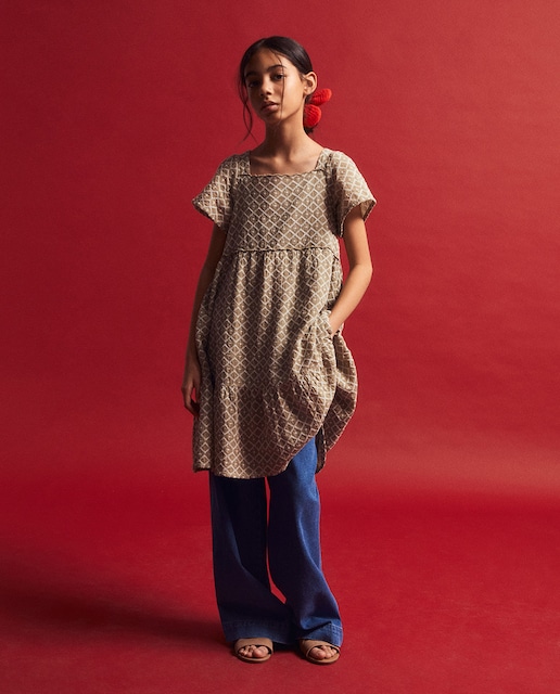 Imagen 0 de Vestido bordado rombos