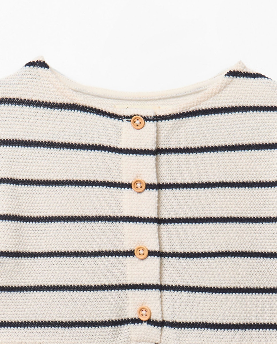 Vestido com Risca de Marinheiro Cru-2