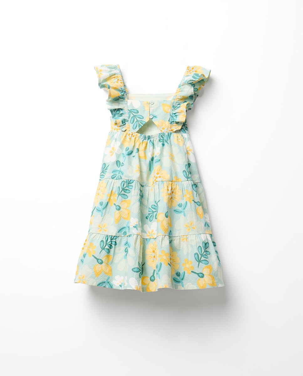 Vestido Dobby com All Over Print Sfera Turquesa-4