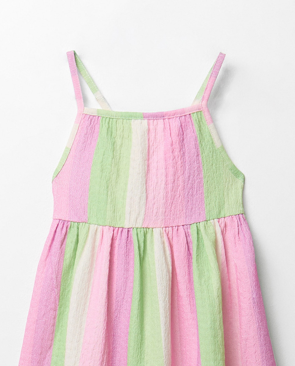 Vestido com Textura Riscas Sfera Branco-7