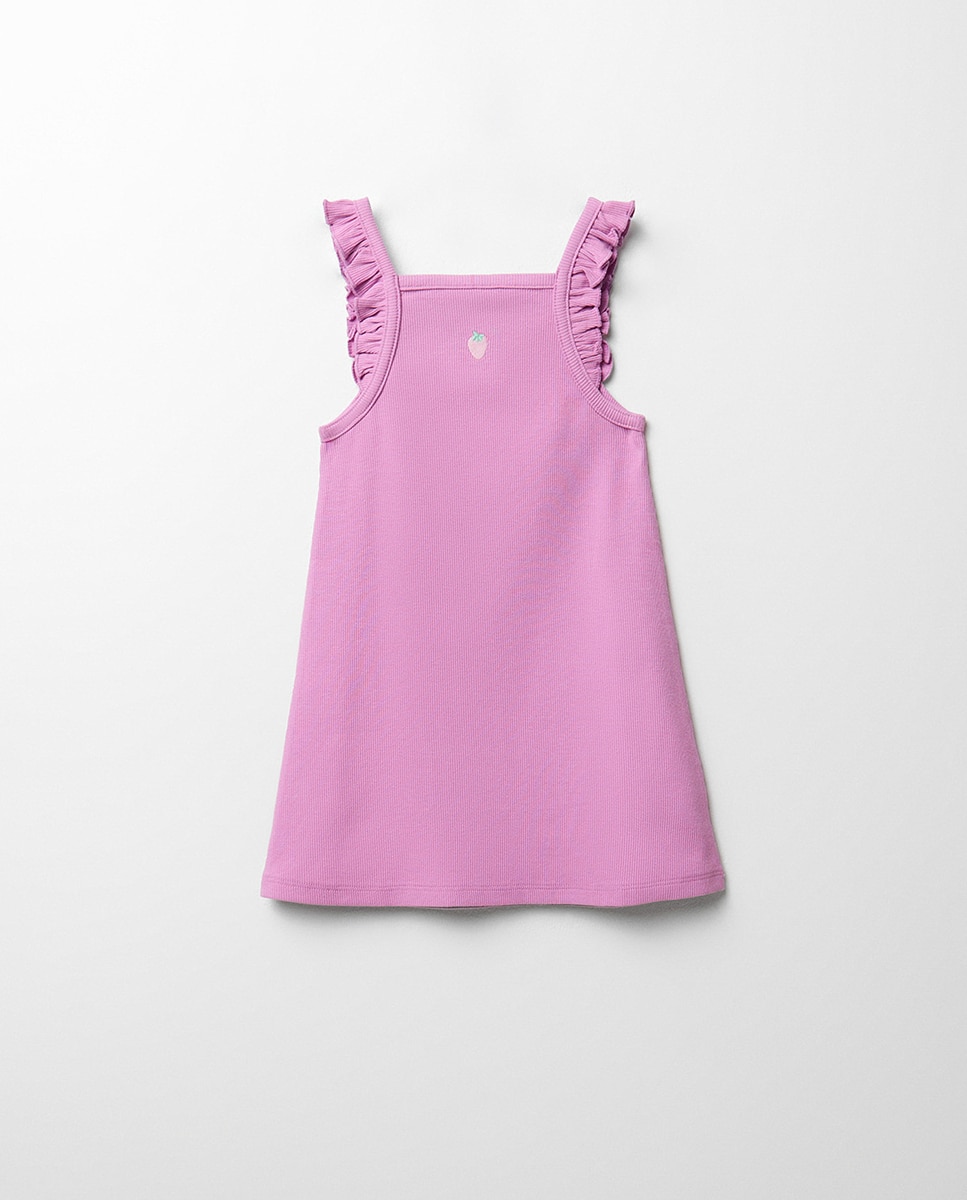 Imagem 0 de Vestido Canelado com Folho