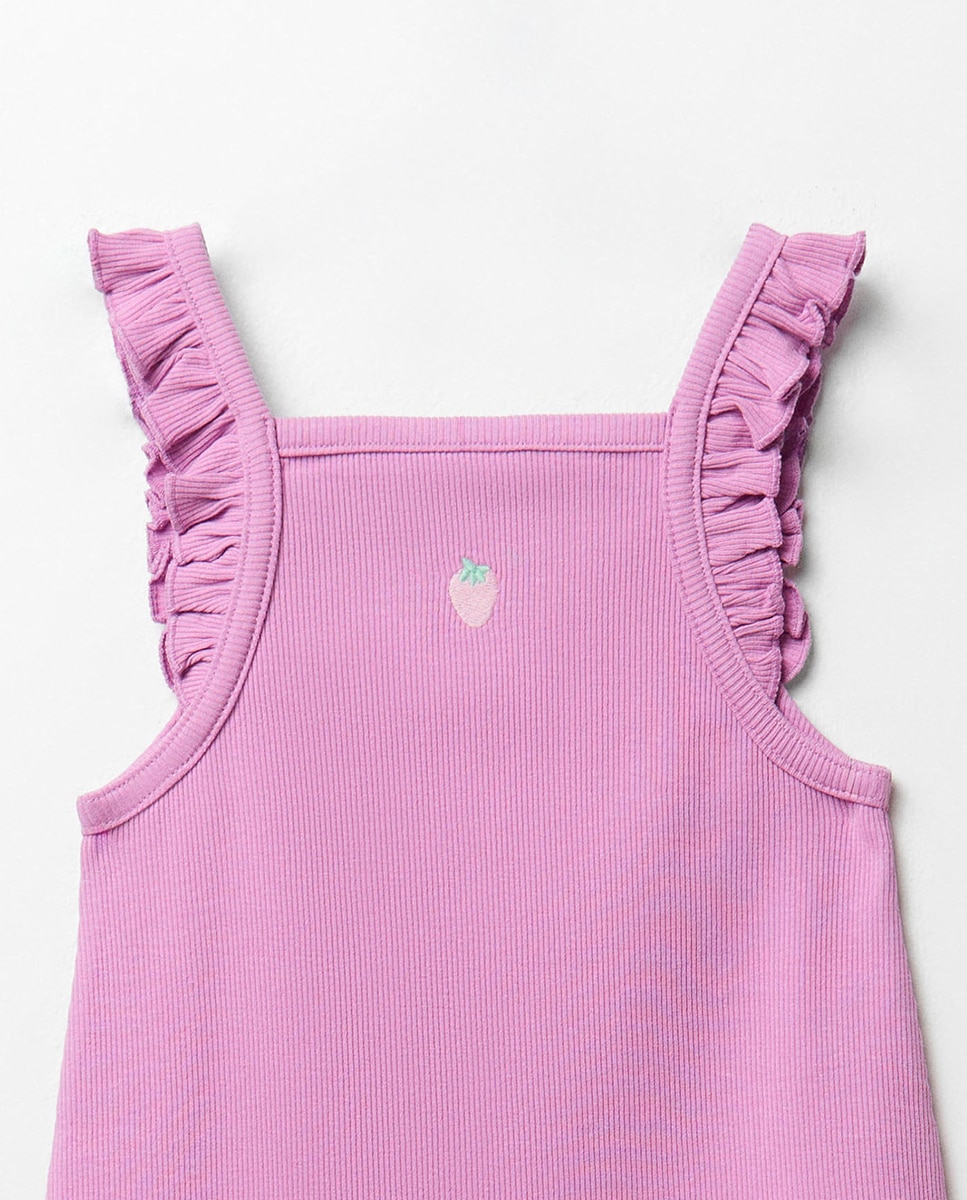 Vestido Canelado com Folho Sfera Roxo-2