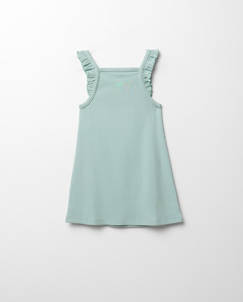 Imagem 0 de Vestido Canelado com Folho