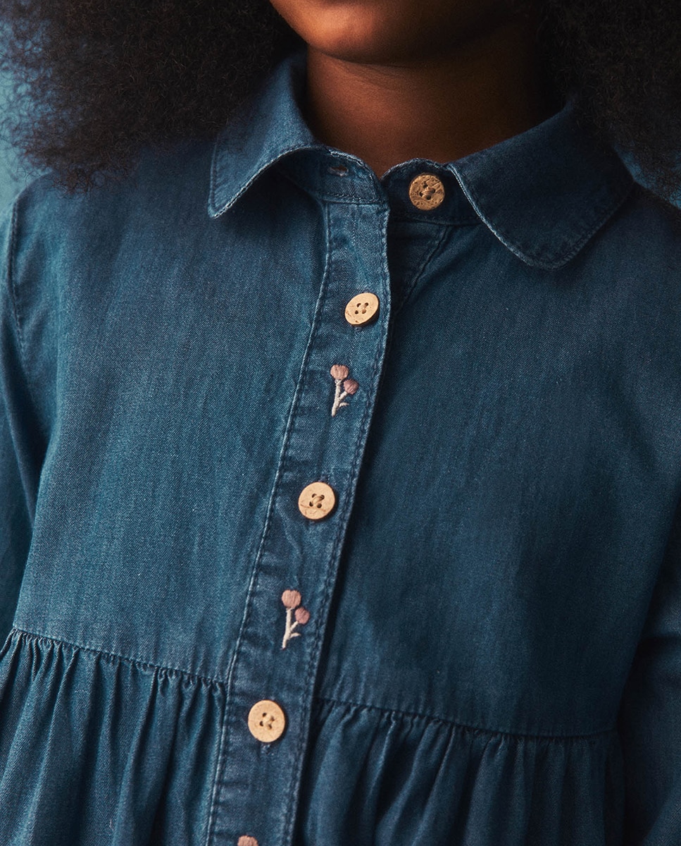 Vestido de Ganga Chambray Azul pálido-3