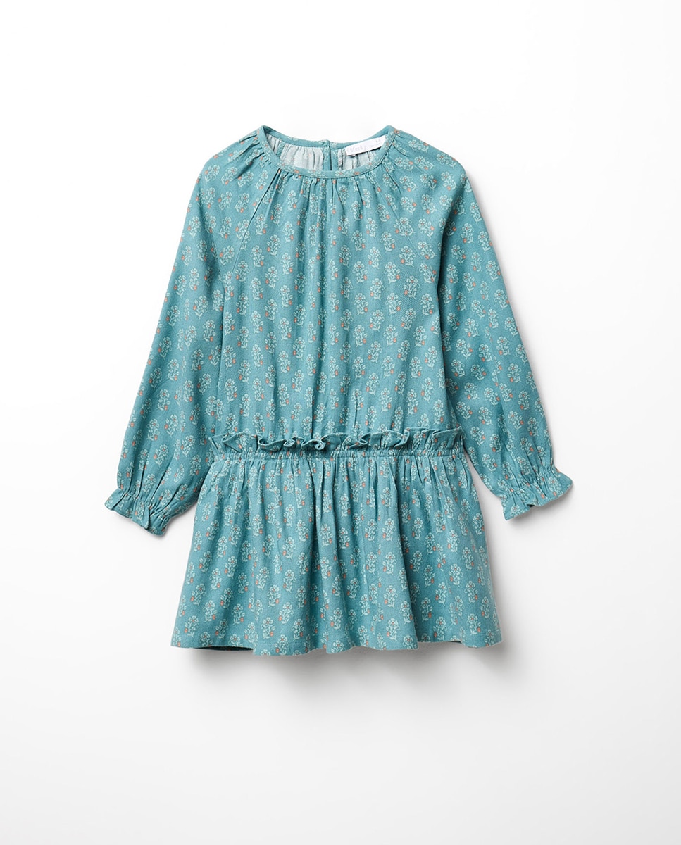 Imagen 0 de Vestido viscosa estampado Azul oscuro