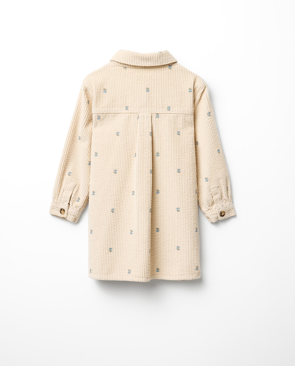 Vestido Camiseiro de Bombazina Bege-4