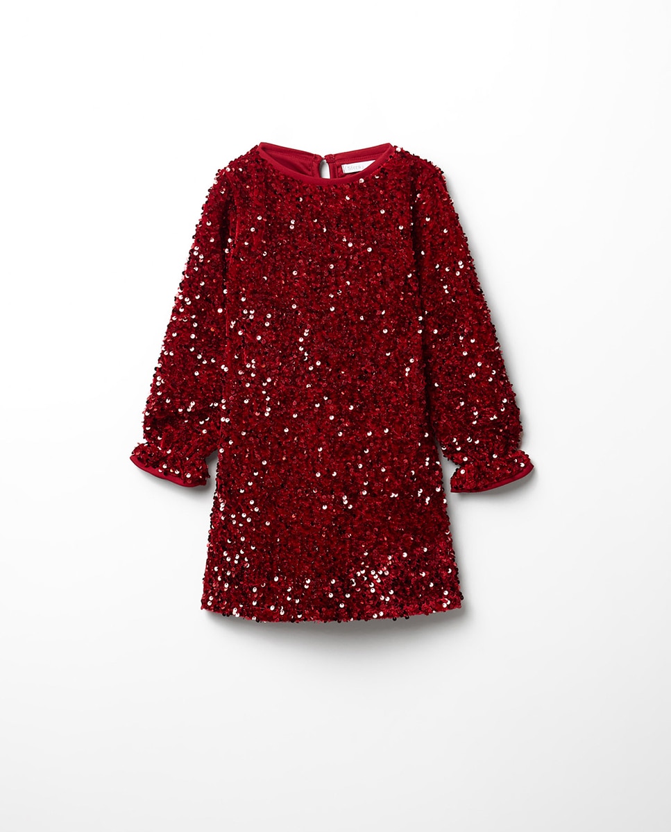 Imagen 1 de Vestido velvet lentejuelas 600 Rojo