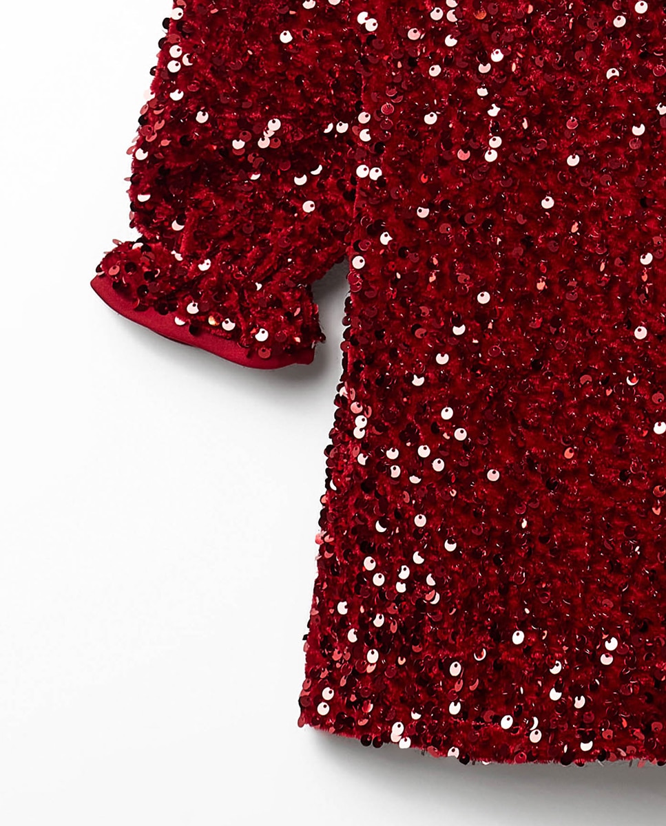 Imagen 2 de Vestido velvet lentejuelas - Sfera - 600 Rojo 600 Rojo