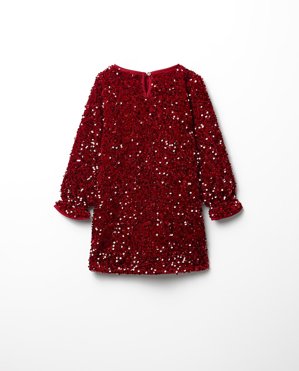 Imagen 3 de Vestido velvet lentejuelas - Sfera - 600 Rojo 600 Rojo