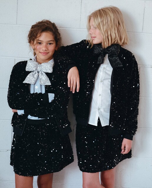 Imagem 0 de Blusão Bomber de Veludo com Lantejoulas