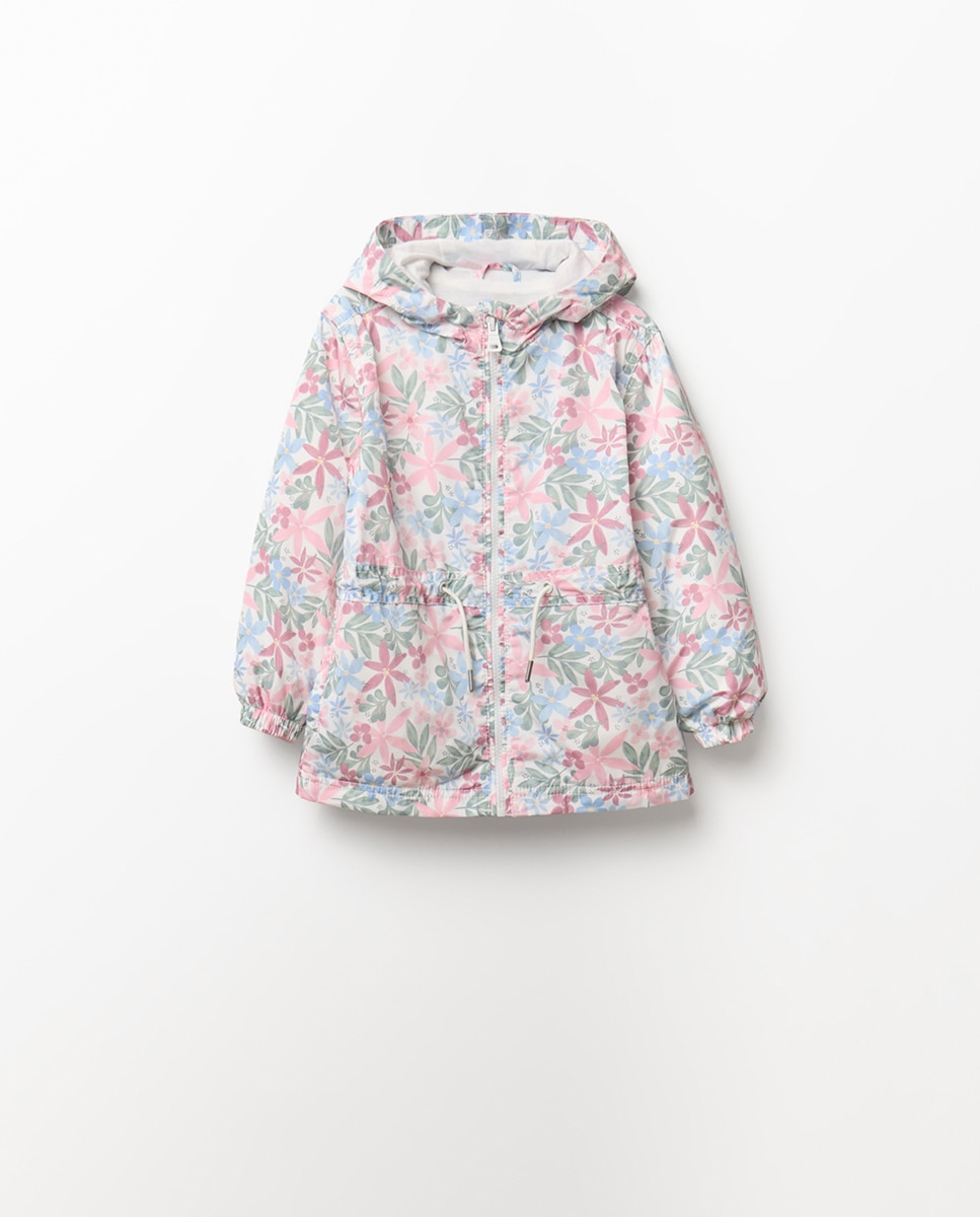 Impermeável com Estampado Floral Sfera Cru-3