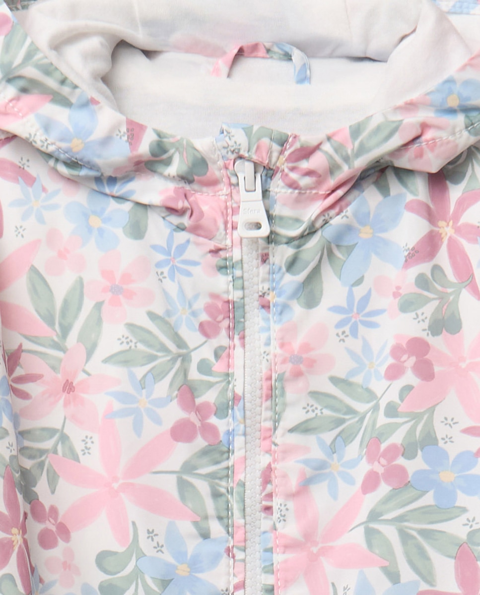 Impermeável com Estampado Floral Sfera Cru-4