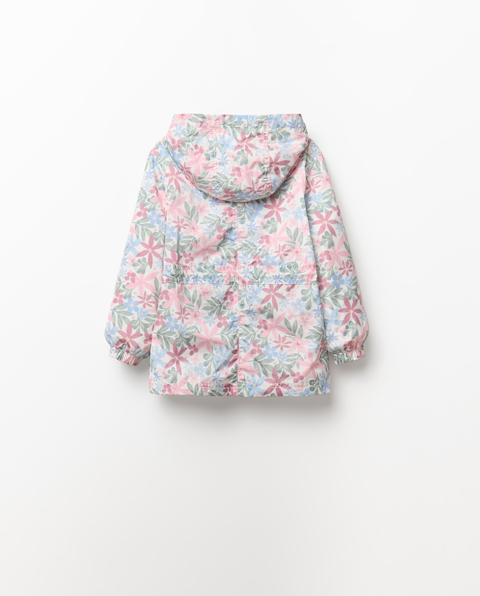 Impermeável com Estampado Floral Sfera Cru-6