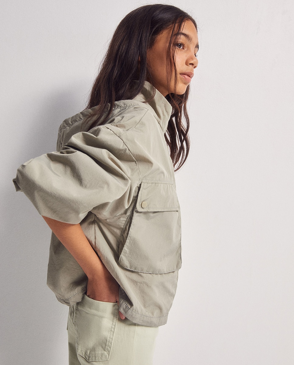 Corta-Vento com Capuz Caqui-3