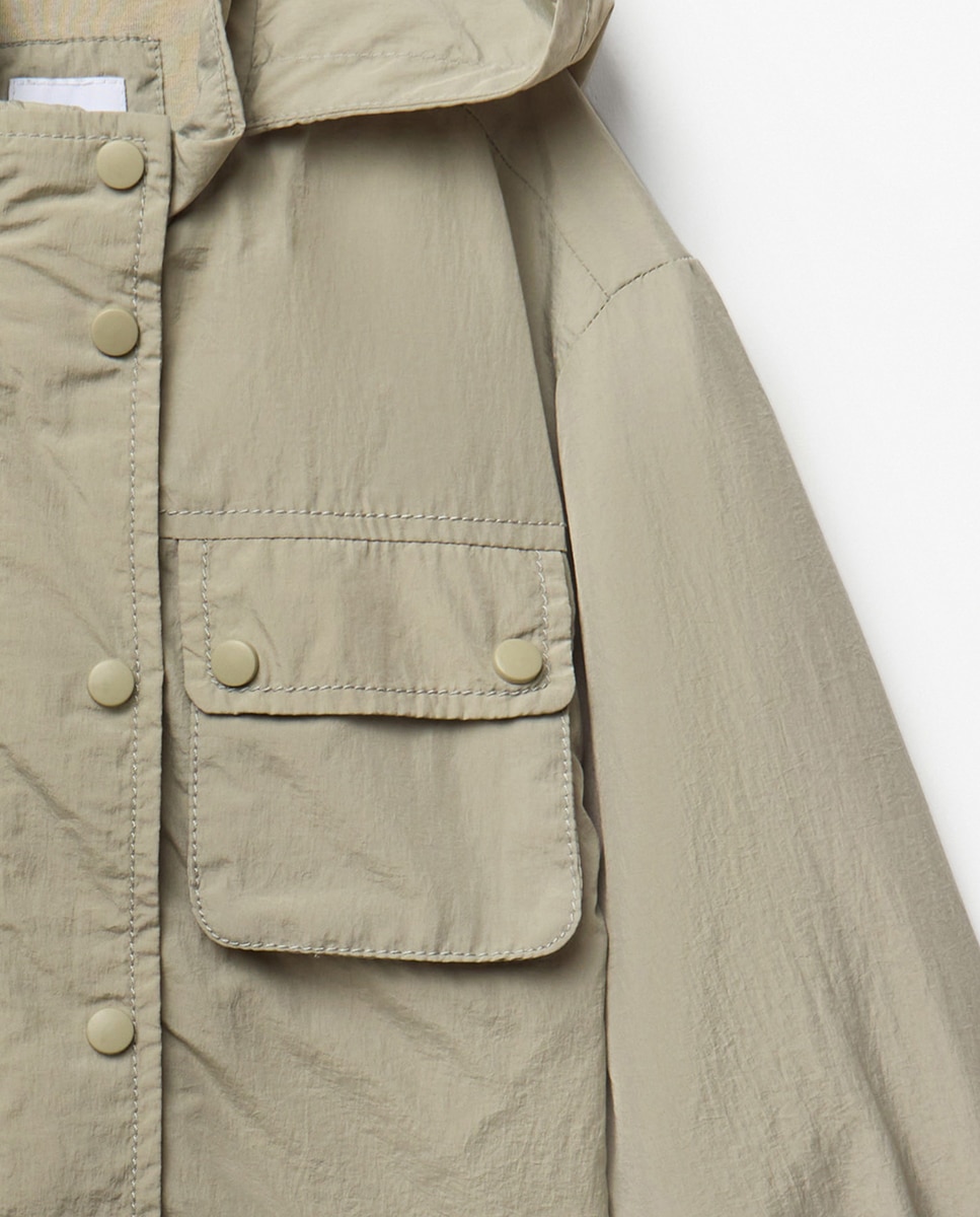 Corta-Vento com Capuz Caqui-5