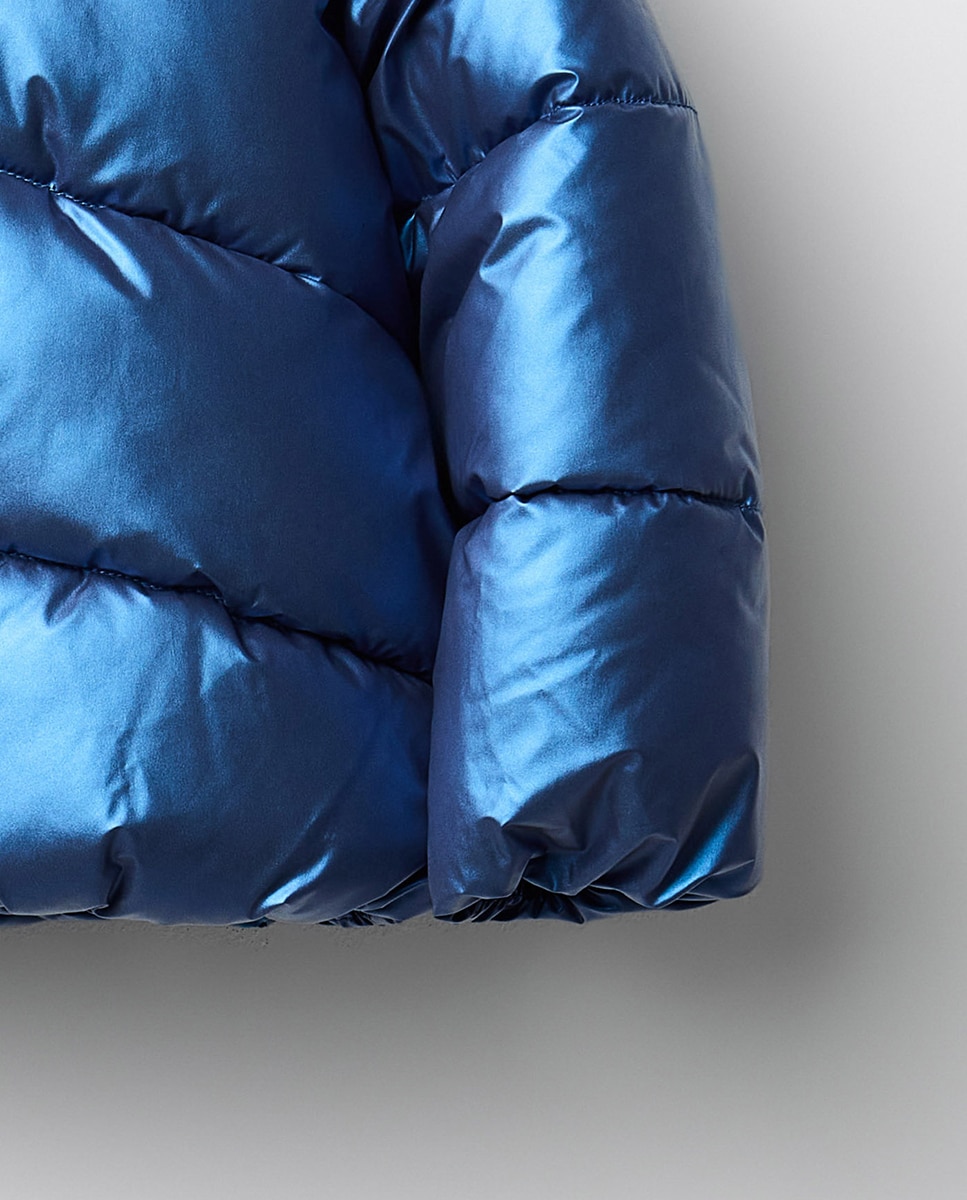 Sobretudo Acolchoado com Brilho Sfera 400 Azul-2