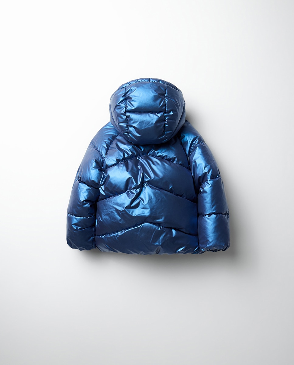 Sobretudo Acolchoado com Brilho Sfera 400 Azul-3