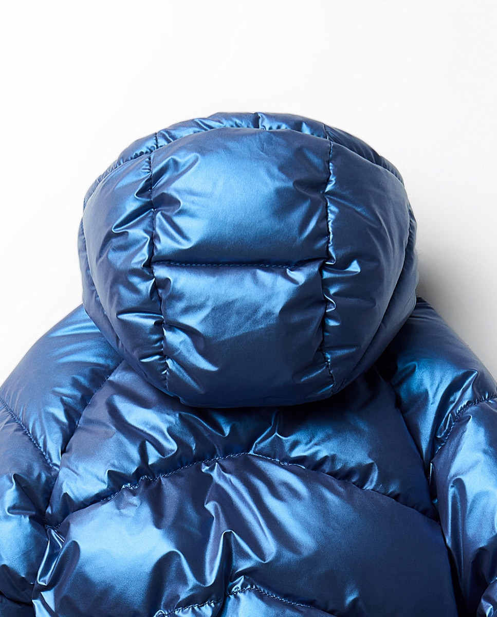 Sobretudo Acolchoado com Brilho Sfera 400 Azul-4