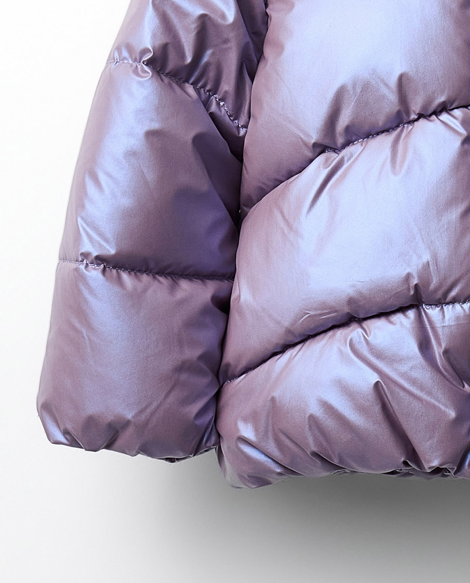 Sobretudo Acolchoado com Brilho Sfera Roxo-2