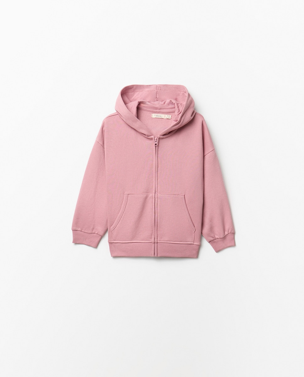 Sudadera abierta lisa - Sfera - Rosa Rosa-1