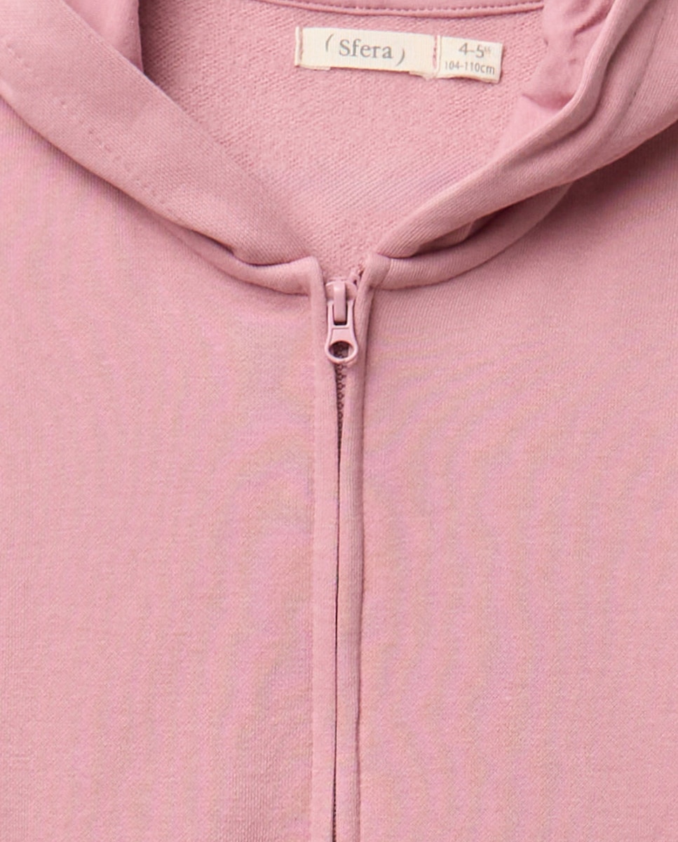 Sudadera abierta lisa - Sfera - Rosa Rosa-2