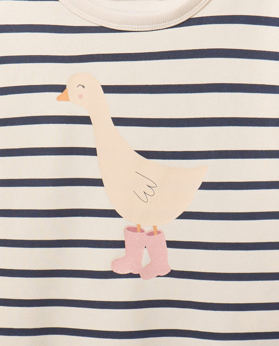 Sweatshirt às Riscas Ganso Cru-2