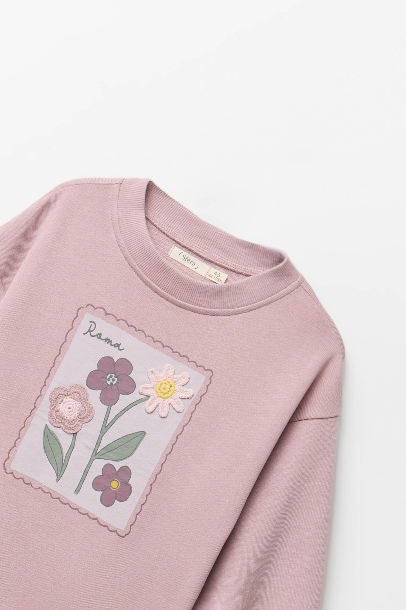 Sweatshirt de Crochet Floral Lilás-1