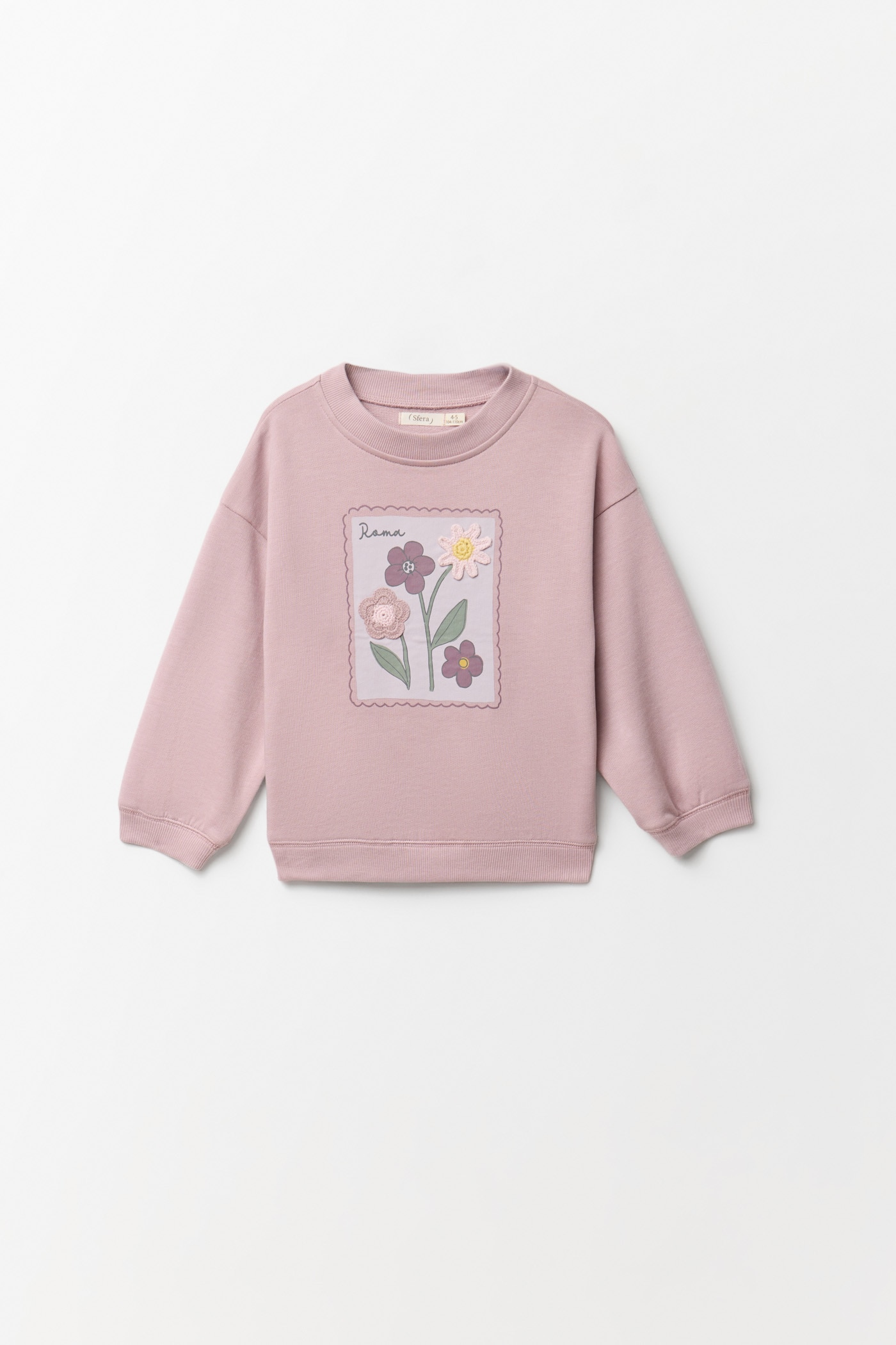 Sweatshirt de Crochet Floral Lilás-3