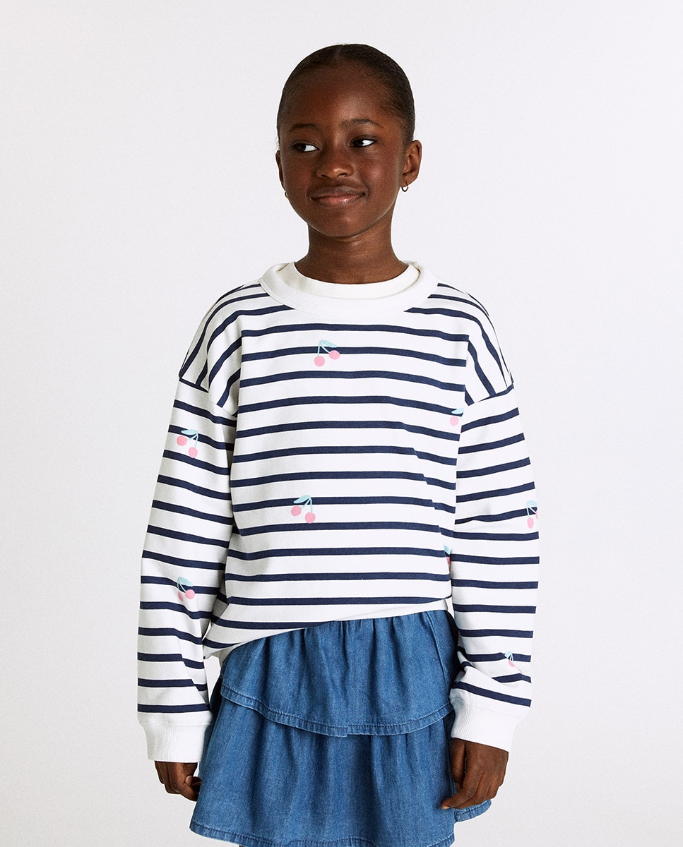 Sweatshirt às riscas Sfera Cru-2