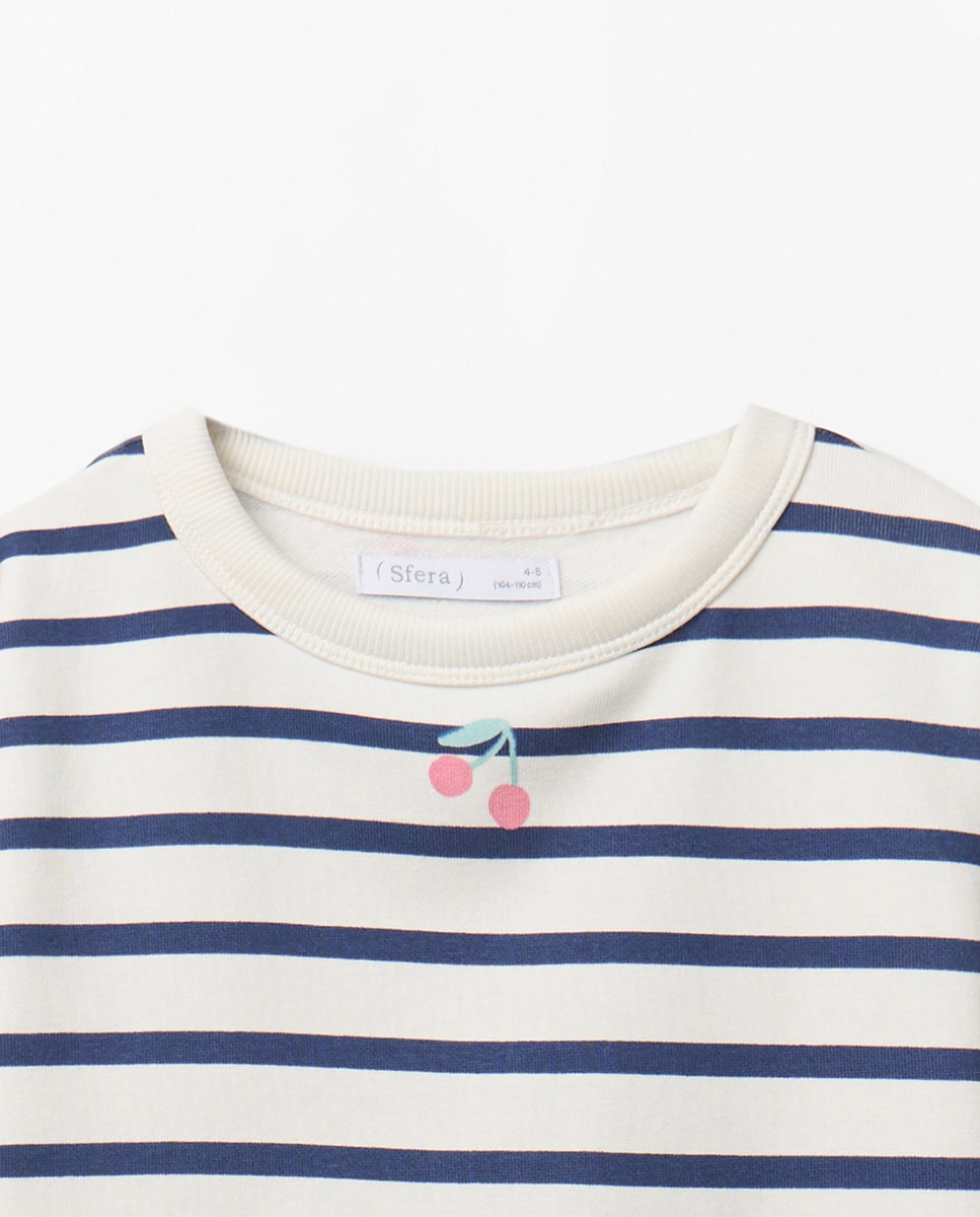 Sweatshirt às riscas Sfera Cru-5